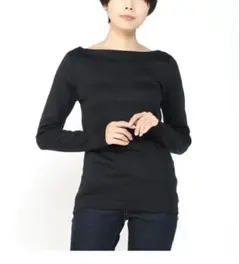 Gap ギャップ　モダンボートネック 長袖ニット　カットソー　ブラック　M