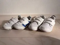 IFME ベルト付きスニーカー 上靴　上履き　ホワイト　ブルー　二足セット　3E