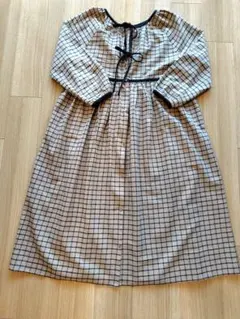 【新品未使用品】SM2 ☆チェック柄パイピング前後着ロングワンピース♡ベージュ