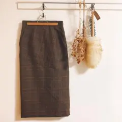 ESTANDER チェック柄バックスリット入りタイトスカート