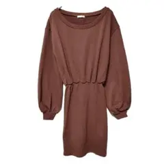 ブラウン ひざ丈ワンピース