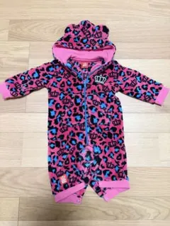 BABY DOLL フード付きレオパード柄ロンパース 70cm