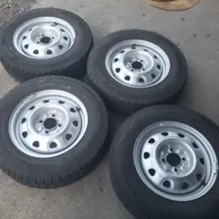 送料無料★TOPY鉄ホイール 5H-208 9.5分山 2本 ダンロップ 205/85R16 117/115L LT 16インチ★22607 鉄チン\u201dホイール、これなら履きたい！ 「トピー」のカラードホイール