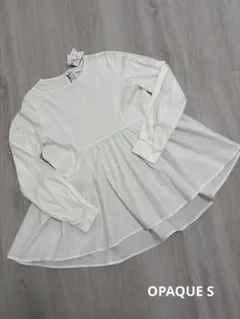 【新品タグ付】OPAQUE.CLIPホワイト フレアスリーブ 白ブラウスS