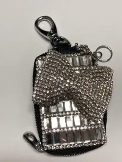 ラインストーンリボンキーホルダー
