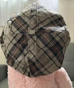 タータンチェック柄 ベレー帽 キャスケット ブラウン 茶 薄手 新品