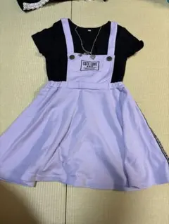 ドッキングワンピース 半袖 CUTE LOVE ラベンダー