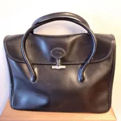 ロンシャン ハンドバッグ ロゾ ロゴ型押し 黒 ブラック　バッグ　ビジネス