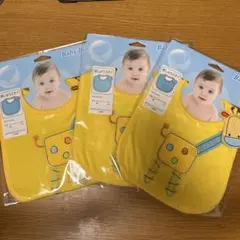 三つ子　双子　多胎児　スタイ 3枚セット (キリンデザイン)