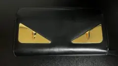 FENDI バグズアイ ラウンドファスナー 長財布 ブラック