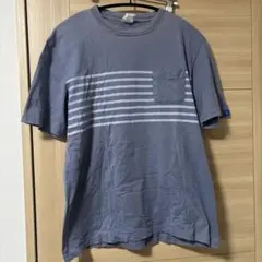 LOOPWHEELER パネルボーダー ポケットTシャツ L 日本製