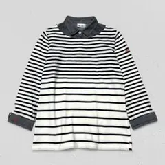 adidas♡ゴルフウェア　シャツドッキングボーダーカットソー　8分袖　L