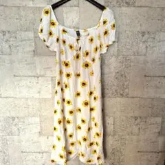 SHEIN ひまわり柄 ワンピース オフショル 3XL 夏