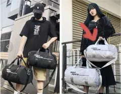 3way グレー　ボストン バッグ　ジムバッグ