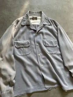 50s ビンテージ　レーヨンシャツ　ブルーグレー 50s ビンテージ レーヨンシャツ ブルーグレー