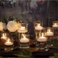 結婚式　卓に使用　グラス　ミラー　キャンドルセット