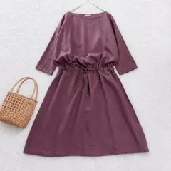 fog linen work. アネッテVネックワンピースフォグリネンワーク美品