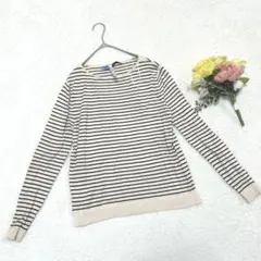 【ザラ】ストライプ 長袖セーター サイドスリット 着回し抜群