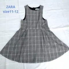ZARA グレンチェック柄 黒系　ジャンバースカート　ワンピース150cm未使用