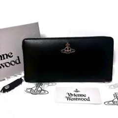 新品　未使用　ヴィヴィアンウエストウッド　長財布　オーブ　レザー　ブラック　箱付