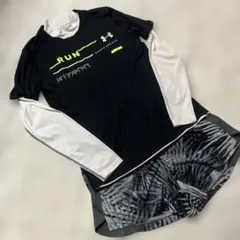 l82)アンダーアーマーランニングTと長袖Tとインナーショーツ付きパンツ３点 S