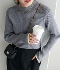 《リバイバル/新色追加》モチモチリブパイピングハイネック【WEB限定】