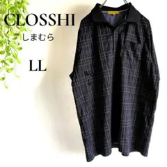 しまむら CLOSSHI メンズ 半袖ポロシャツ LL ブラック チェック柄のサムネイル