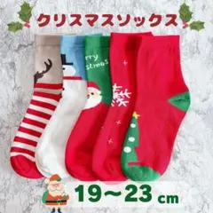 最安値❗️クリスマス柄子供用靴下　19〜23cm 5足セットまとめキッズソックス