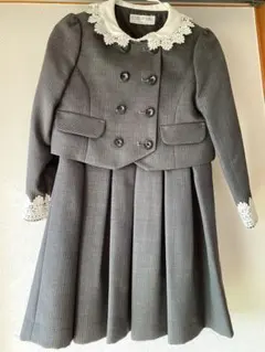 フォーマルドレスセット グレー レース付き115cm