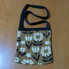 Samansa Mos2 ニットショルダーバッグ 花柄