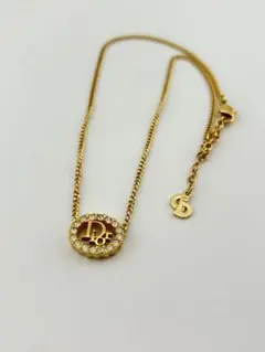 Christian Dior ロゴ ラインストーン ネックレス