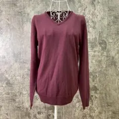 ✨GU✨ジーユー♡メンズVネックセーター♡パープル♡秋冬向け♡着回し抜群(S)