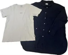 coen 半袖Tシャツと長袖シャツ 2点セットのサムネイル