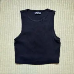 Bershka リブ タンクトップ ブラック Sのサムネイル