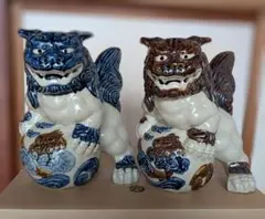 シーサー獅子の陶器像 2体セット 獅子シーサー陶器置物2体セット - メルカリ