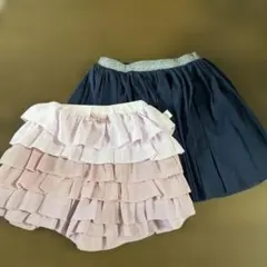 組曲フリルデザインのスカート ユニクロ　ネイビースカート