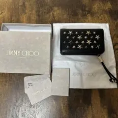 【美品】JIMMY CHOO MEERA 二つ折り財布 本革 ブラックのサムネイル