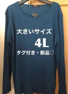 大きいサイズ　4L スカラップロングＴシャツ　 タグ付き　新品