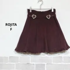 ROJITA フレアスカート ハートバックル ボルドー F 裾フリル L284