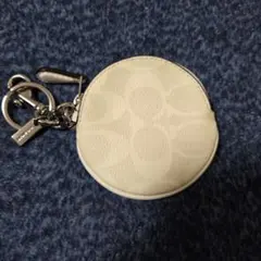 COACH ホワイト　シグネチャー　 コインケース