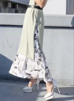 RESEXXY 葉柄 ロングスカート 白