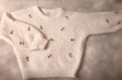 dazzlin ダズリン　シャギー刺繍ニットトップス