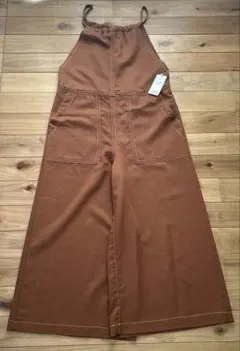 新品　未使用　KBF カラーステッチサロペット　ブラウン　フリーサイズ