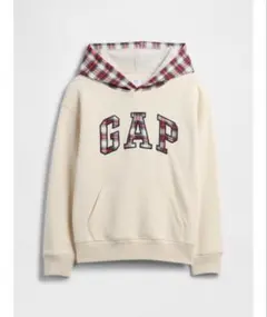 GAP パーカー チェックロゴ フード裏地付き