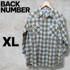 BACK NUMBER バックナンバー チェック柄 七分袖 ネルシャツ XL
