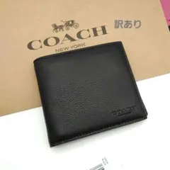 新品　COACH　折り財布　メンズ　ブラック