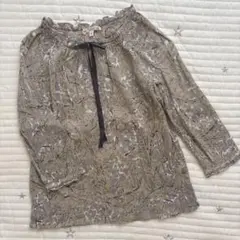 140 ボンポワン　リバティ　花柄　長袖ブラウス　薄手　10