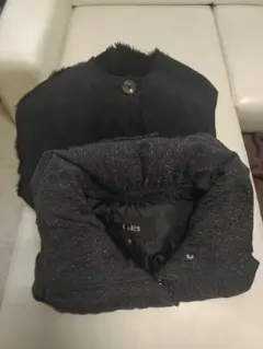 NICE CLAUP 黒 リバーシブルロングコート　ダウンベスト２点まとめ売り