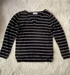 AZUL by moussy ボーダーVネック長袖ニット