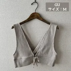 \美品/GU 2WAYレースアップビスチェQ ナチュラル　ビスチェ